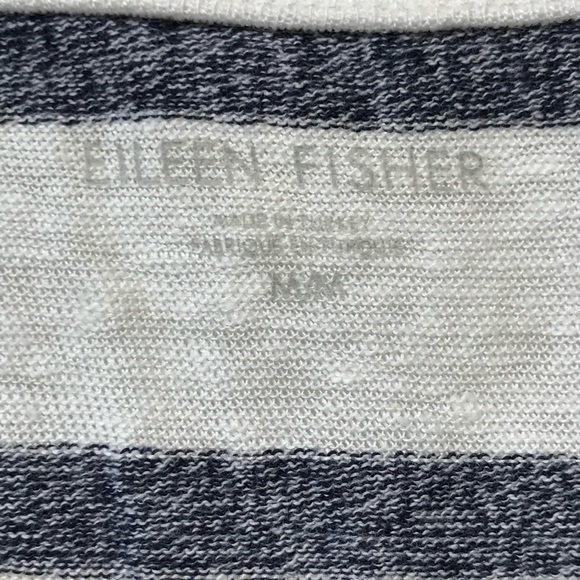 Eileen Fisher Linen/Organic Cotton Stripe V-Neck M - Picture 3 of 5